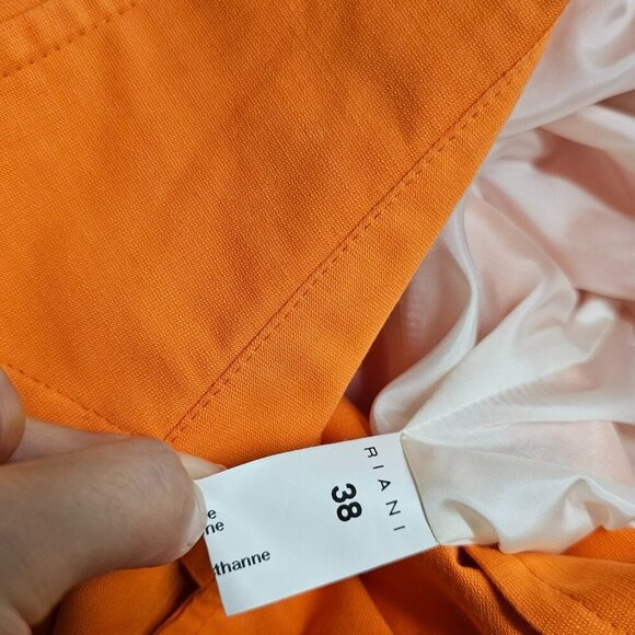 RIANI Womens Longline Trench Double Breasted Belted Jacket Orange Size 38/US 8 - Picture 6 of 11